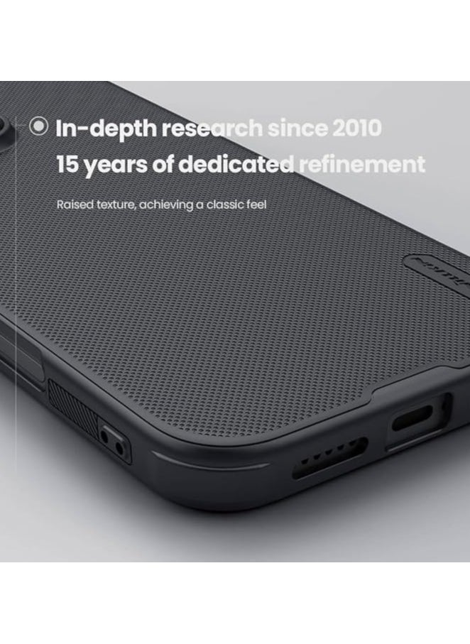 Nillkin Iphone 16 Pro Max Case Cover Super Frosted Shield Pro Matte All-Round Protection Anti-scratch Slim Luxury Hard Back (PC+TPU) Cover Raised Bezel Camera Protect Cover for Iphone 16 Pro Max Black  - Image 4
