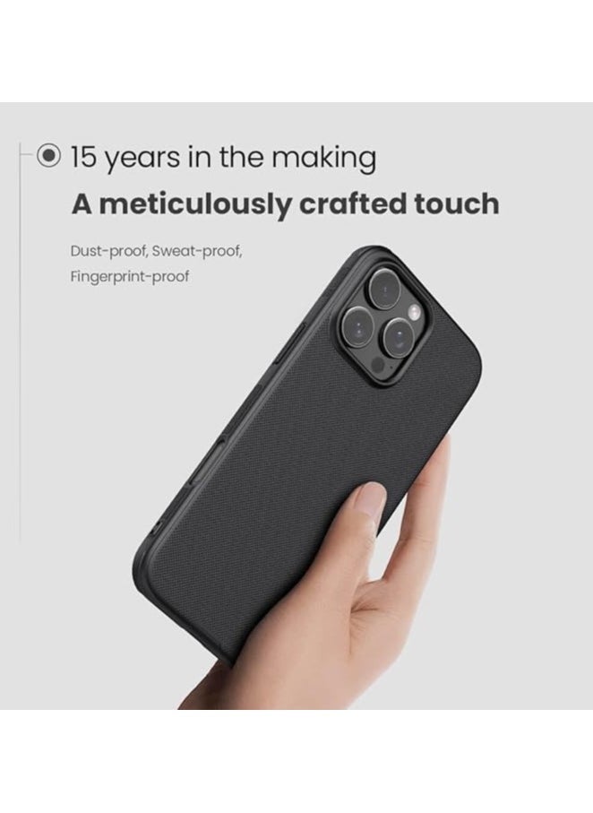 Nillkin Iphone 16 Pro Max Case Cover Super Frosted Shield Pro Matte All-Round Protection Anti-scratch Slim Luxury Hard Back (PC+TPU) Cover Raised Bezel Camera Protect Cover for Iphone 16 Pro Max Black  - Image 2