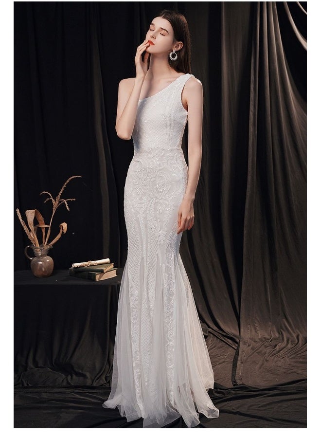 Madam Uniq Lace One-Shoulder Dress - Image 3