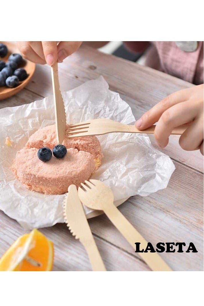 Laseta 100-عبوة من الشوك الخشبية القابلة للتصرف، 6.3 بوصة، للحفلات والنزهات وخدمات الطعام، عبوة فردية - Image 4