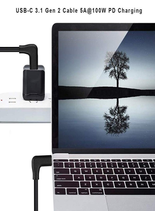 QCEs USB C to USB C 3.1 Gen 2 Cable 6.6Ft, Right Angle Type C Cable 4K Video Display 10Gbps Data Transfer 100W PD Charging Compatible with Huion Kamvas 13 Full Featured Type C Port, iPhone 16 - Image 4