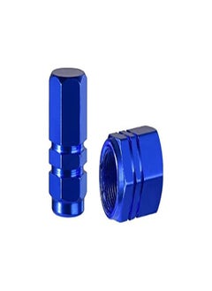 ORiTi 4-Piece Tire Stem Wheel Valve Covers Car Dustproof Tire Cap, Hexagon Shape Blue  - Image 2