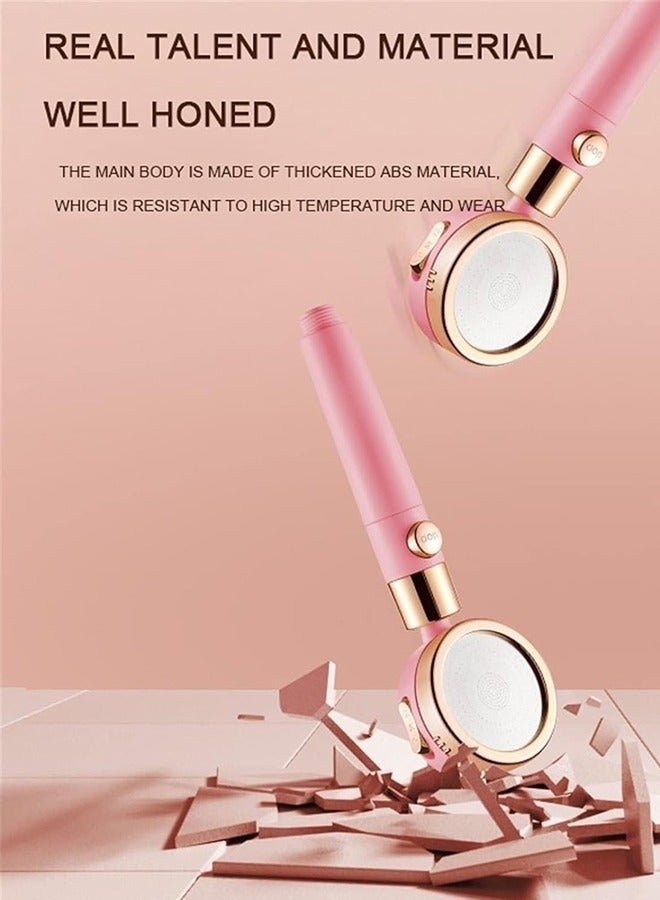 Bukela Shower Head Shower Head Water Saving Flow Degrees High Pressure Rain Shower Head 3 Modes Rotating Adjustment Bathroom Pink Shower Head Set, With 5 Pcs Filter Element（Pink） - Image 5