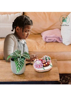 Excefore Succulents Building Set Cute Botanical Collection,Gifts for Girls Boys Kids 8+ and Adults, Bonsai Plant Garden-Classic Bricks Compatible with Lego (JK2722-Sweetheart-327PCS)  - Image 5