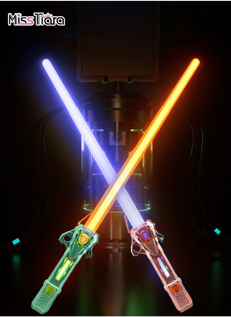 MissTiara - 2 Piece Convertible 16 Color Light Effect Telescopic Lightsabers with 3D Dynamic Sound Effect and 2 Pieces Can be Combined - Image 1