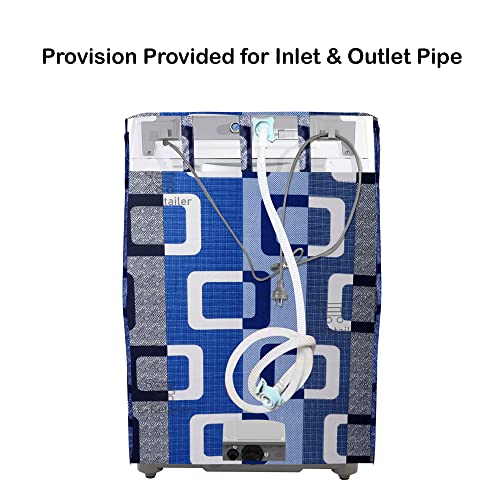E-Retailer® Exclusive 3-Layered Polyester Combo Set of Appliances Cover (1 Pc. Fridge Top Cover, 3 Pc. Handle Cover, 1 Pc. of Microwave Oven Top Cover and 1 Pc. Front Load Washing Machine Cover) (Color-Blue, Design-Geometric, Set Contains-6 Pcs. ) - Image 4