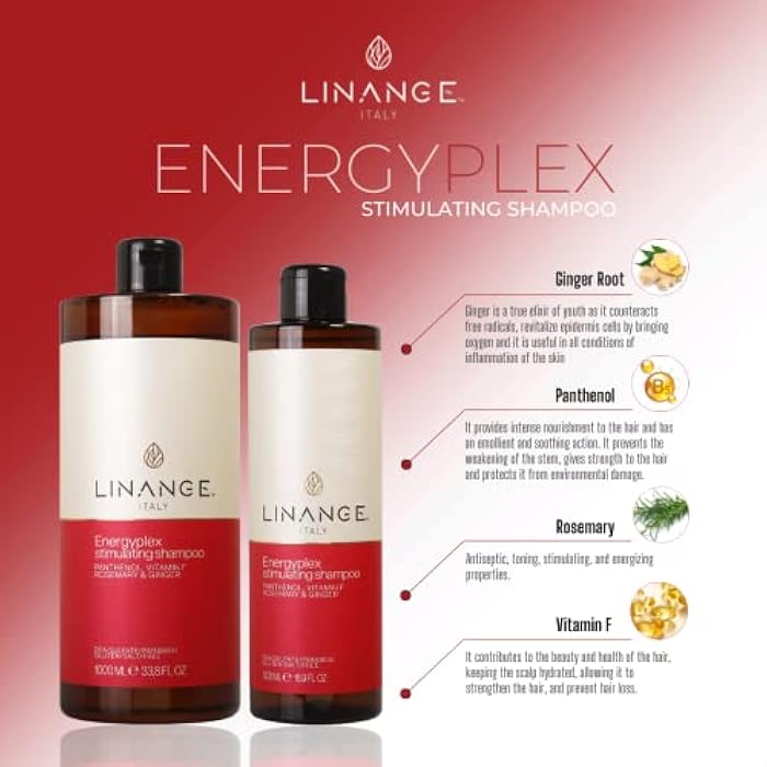 LINANGE Energyplex Shampoo - Energizing Shampoo for Weak, Brittle Hair, 500ml / 16.9 oz. - Image 5