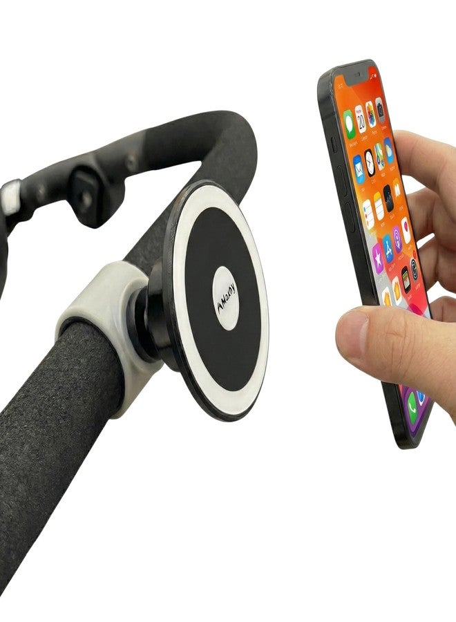 Maxby Stroller Phone Holder, MagSafe Compatible Magnetic Phone Mount for Stroller Handlebar. Installs in Seconds, Fast Attach & Detach - Image 1