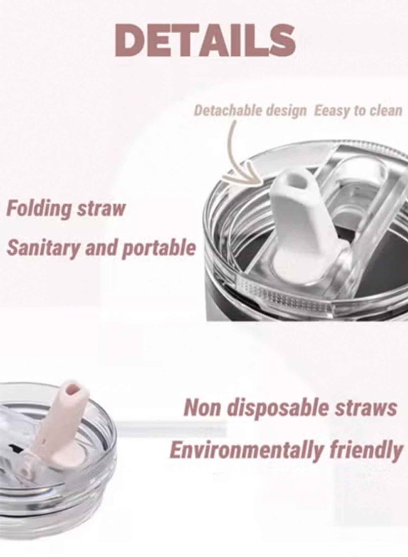 Stanley Quencher ProTour Flip Straw Tumbler with Leakproof Lid 40 oz | Built-In Straw & Handle | Cupholder Compatible for Travel | Insulated Stainless Steel Cup | BPA-Free | Rose Quartz - Image 3