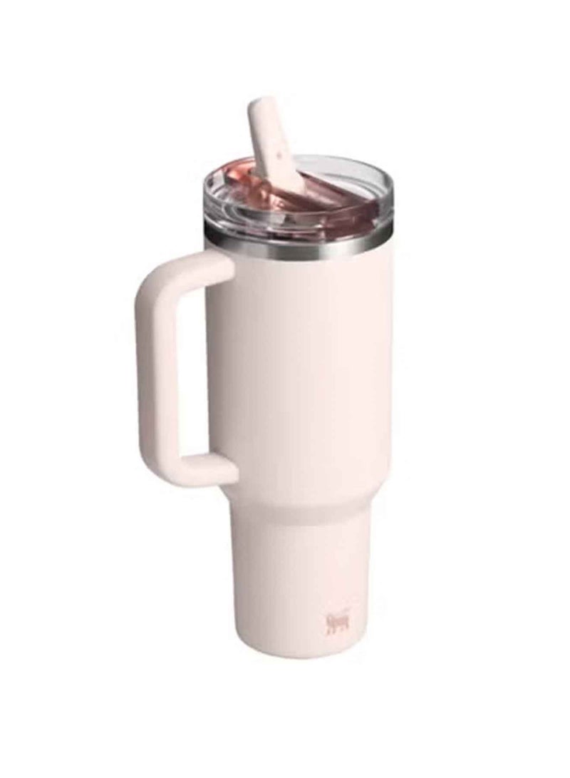 Stanley Quencher ProTour Flip Straw Tumbler with Leakproof Lid 40 oz | Built-In Straw & Handle | Cupholder Compatible for Travel | Insulated Stainless Steel Cup | BPA-Free | Rose Quartz - Image 2