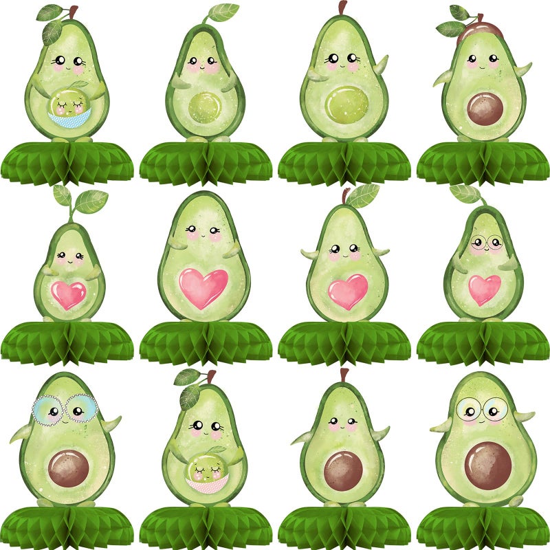 BonBeeDesign 12 Pack Avocado Table Decorations Avocado Party Decorations for Kids Birthday and Baby Shower Avocado Table Toppers - Image 3
