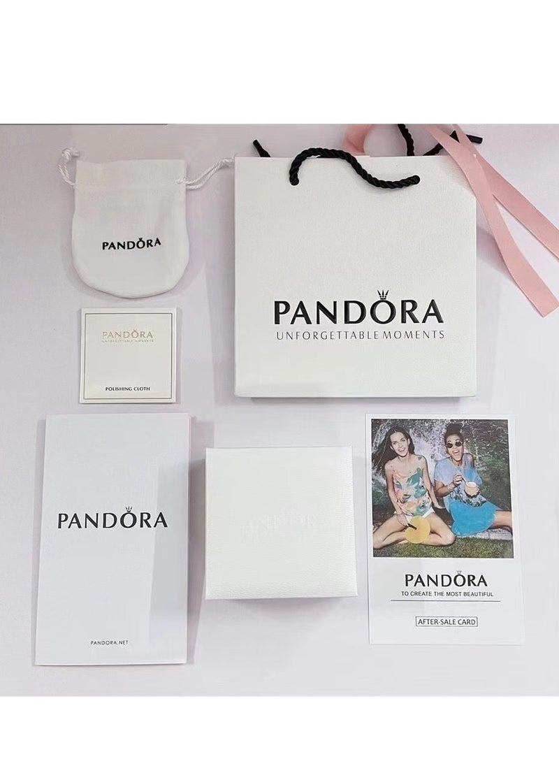 Pandora Moments Sparkling Heart Link Snake Bracelet