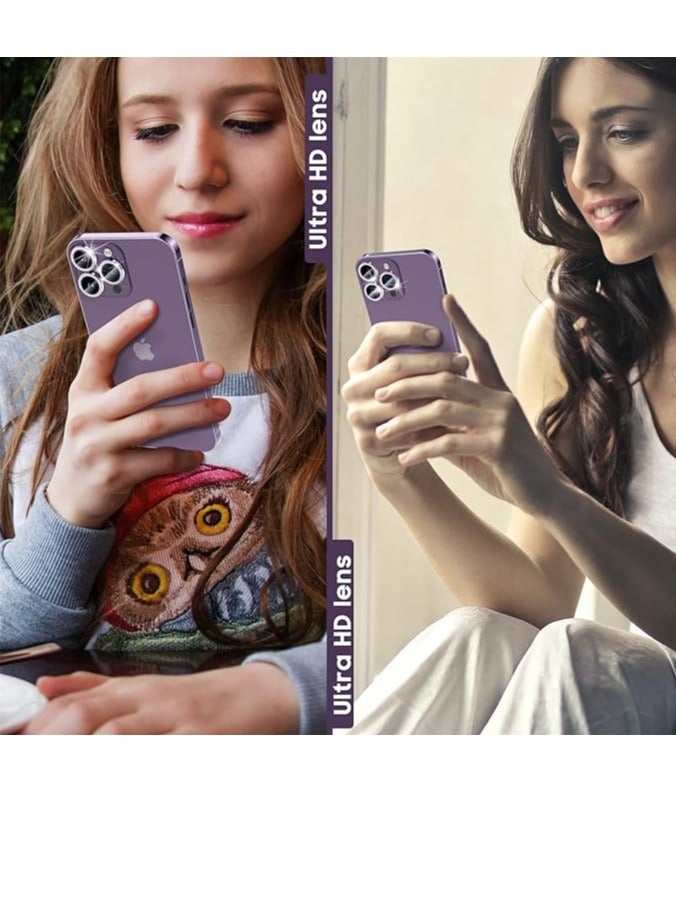 Vitacelli Camera Lens Protector Compatible for iPhone 14 Pro/iPhone 14 Pro Max, [Anti-Scratch] Premium Tempered Glass Film Aluminum Alloy Lens Ring Cover – PURPLE DIAMOND  - Image 3