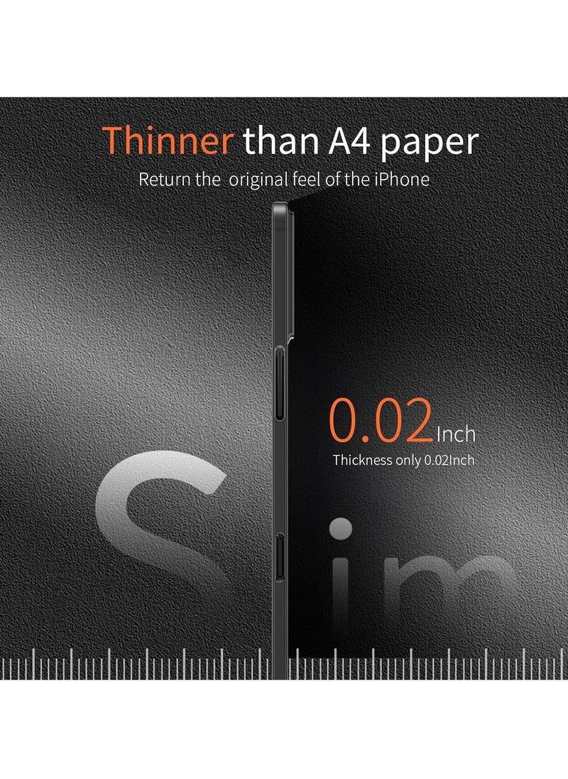 Raxoom iPhone 16 Pro Max Slim Case | 0.2mm Paper-Thin Lightweight Matte Finish | PP Back Protection | Anti-Fingerprint & Anti-Yellowing | Compatible with iPhone 16 Pro Max 6.9 Inch - Translucent Black - Image 2