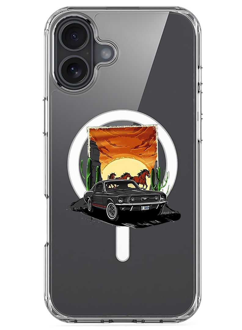 Theodor Magnetic Case for Apple iPhone 17 Compatible with MagSafe Wireless Charging, Shockproof Phone Bumper Cover - Car horse - Image 1