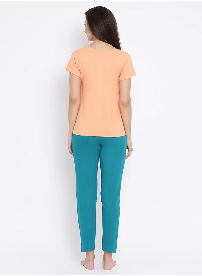 كلوفيا Clovia Cotton Rich Printed Top & Pyjama
