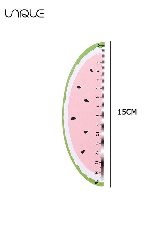 يونيك 4 قطع مساطر خشبية للأطفال ، مسطرة قياس الخشب ، مسطرة الطلاب ، نمذجة الفاكهة الإبداعية ، للأطفال ، الطلاب ، اللوازم المكتبية ، جوائز مكافآت التدريس (15 سم) - Image 2