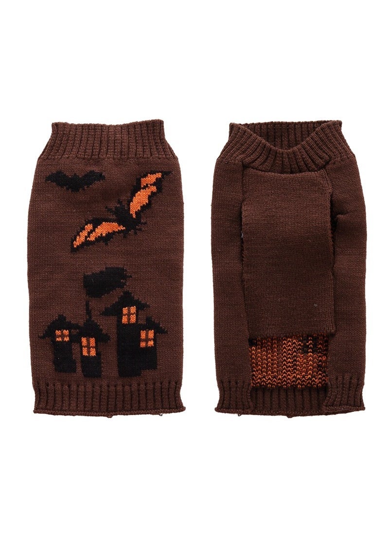 إسكدنيا Skull  Pet Sweater Large Dog Apparel Bat Castle