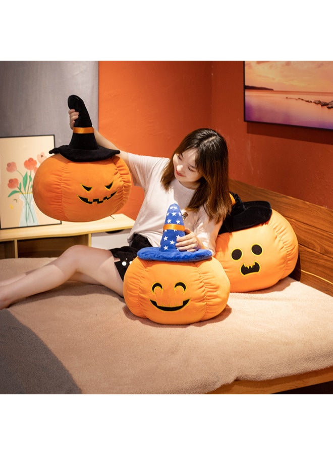 Loquat Overseas  Pumpkin Plush Toy Pillow Funny Devil Pumpkin Pillow Plush Toy Doll-Specifications:35cm (kg)-Color:Curved Eyes And Laughter-black Hat - Image 3
