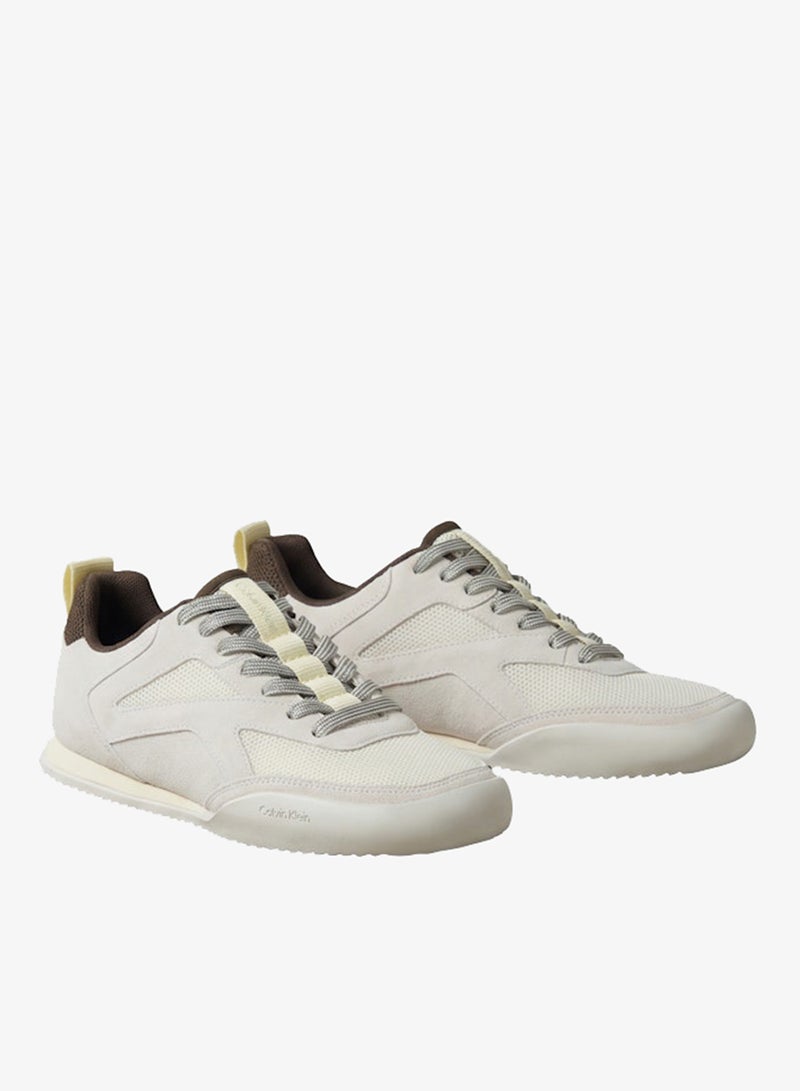 CALVIN KLEIN Low-Profile Reflective Mesh Suede Trainers - Image 3