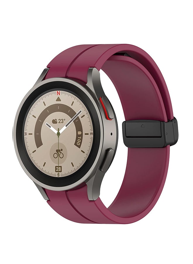 O Ozone For Samsung Galaxy Watch 7 6 5 4 FE 40mm 44mm 45mm/Galaxy Watch 6 4 Classic 43mm 47mm 42mm 46mm ,20mm Silicone  Strap with Magnetic Buckle - Red Wine  - Image 1