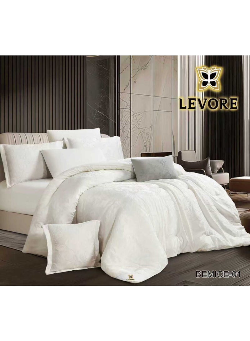 LEVORE Luxury 8-piece double bedsheet set, royal-style jacquard, soft to the touch, suitable for a 200x200 cm bed.