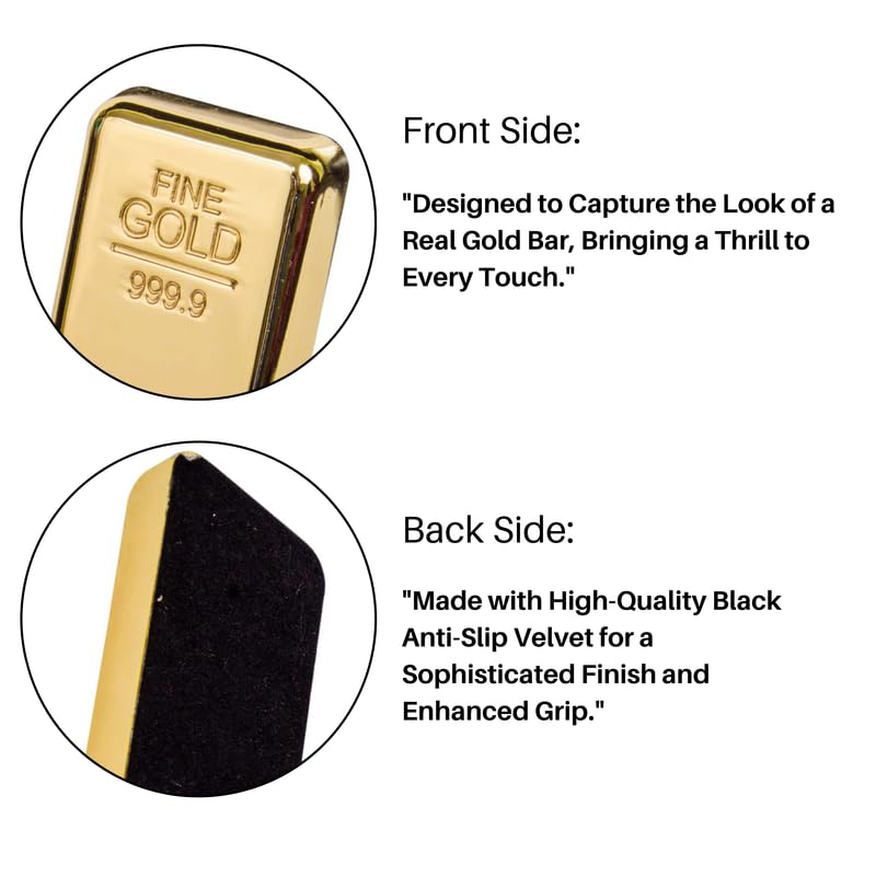 True-Ally Fake Gold Bar Paperweight – Luxurious Desk Accessory, Stylish Stationery Gift for Office, Home, Men & Women | Realistic Gold-Plated Finish Paper Weight- 8x4x1 cm - Pack of 1 - Image 3