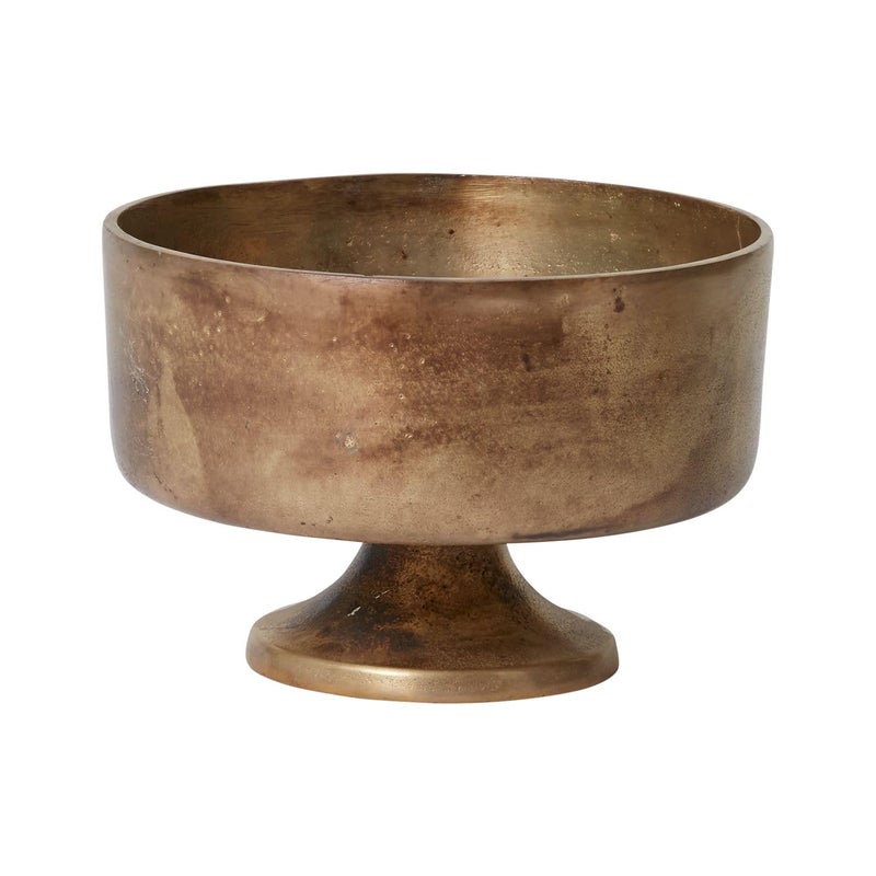 Accent Decor Finale Gold Metal Compote Bowl | Gold Compote Vase l Distressed Metal Vase l Indoor and Outdoor Compote for Any Event Decoration (8"x 5.25") (73386) - Image 1
