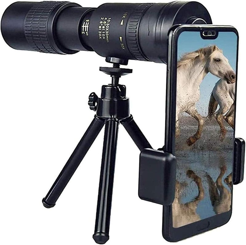 Monocular Telescopes Monocular Telescope with Phone Holder and Tripod Bird Watching Football Games for Travel 4K 10 300X40mm Super TelepZoom Photo Monocular Telescope Concerts - (Package 3) () - Image 1