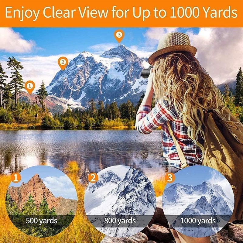 Monocular Telescopes Monocular Telescope with Phone Holder and Tripod Bird Watching Football Games for Travel 4K 10 300X40mm Super TelepZoom Photo Monocular Telescope Concerts - (Package 3) () - Image 3