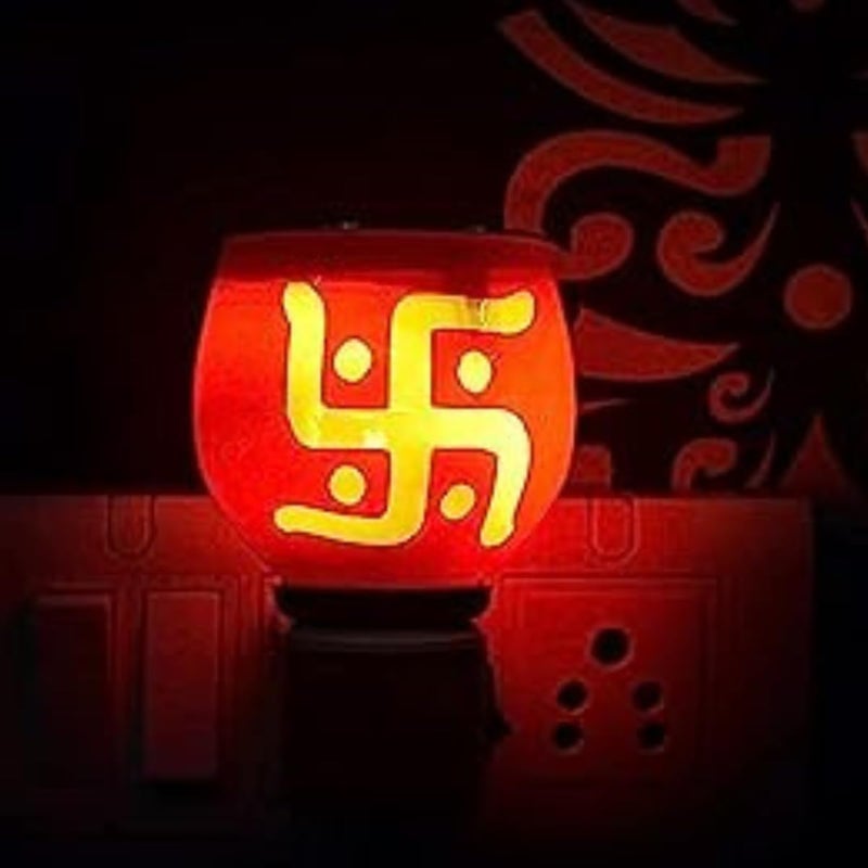 SuNZita Multipurpose Electric Kapoor DaniCeramic Night lamp Aroma Burner Electric Incense Essential Oil Burner HolderElectric Kapur BurnerElectric Dhoop DaniDhoop Dani Pooja for Home Swastik