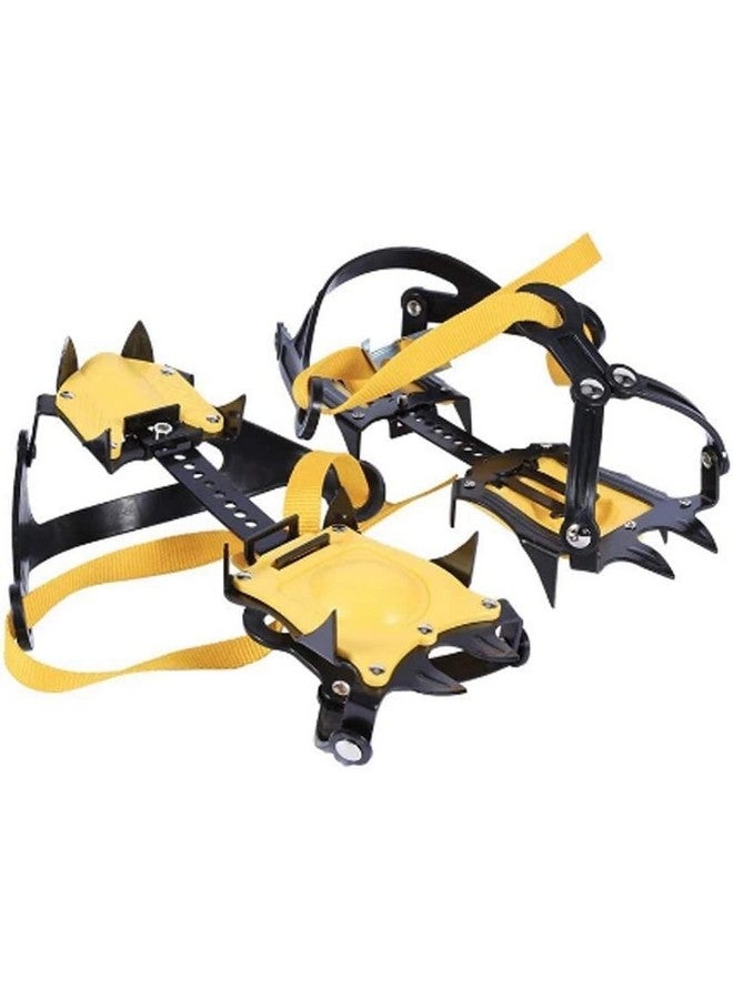 Linist 10-Tooth Stainless Steel Crampons, Ice Traction Cleats Comfortable Non-Slip Mat Ice Traction Cleats are Suitable for Climbing, and Hiking. (Color : Yellow) - Image 1