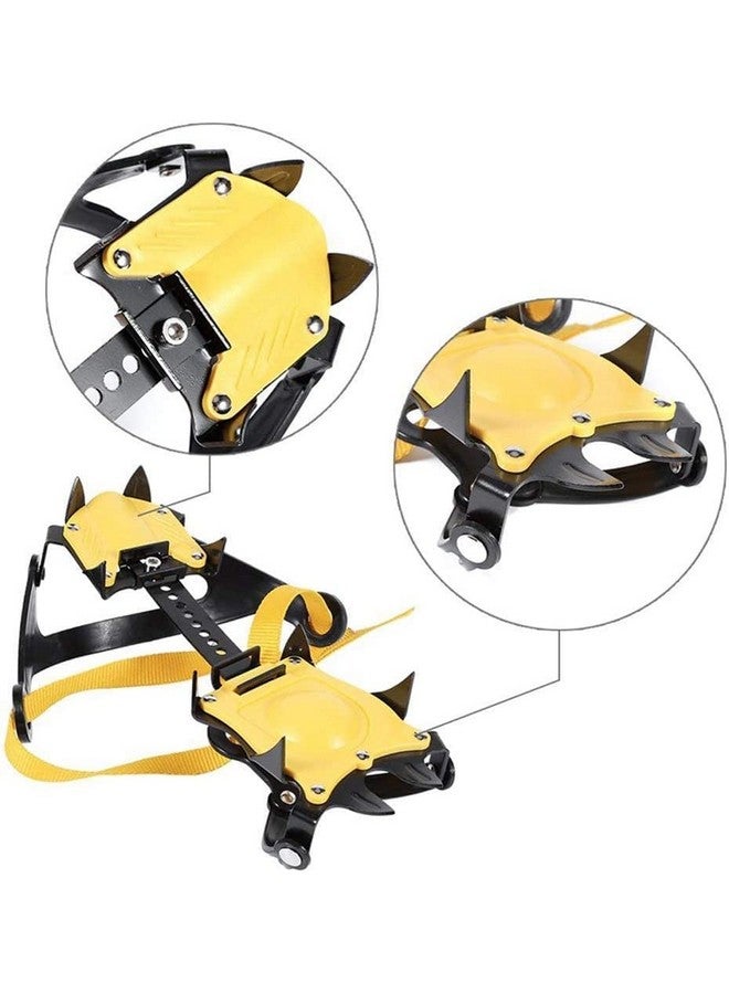 Linist 10-Tooth Stainless Steel Crampons, Ice Traction Cleats Comfortable Non-Slip Mat Ice Traction Cleats are Suitable for Climbing, and Hiking. (Color : Yellow) - Image 4