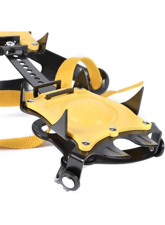 Linist 10-Tooth Stainless Steel Crampons, Ice Traction Cleats Comfortable Non-Slip Mat Ice Traction Cleats are Suitable for Climbing, and Hiking. (Color : Yellow) - Image 3