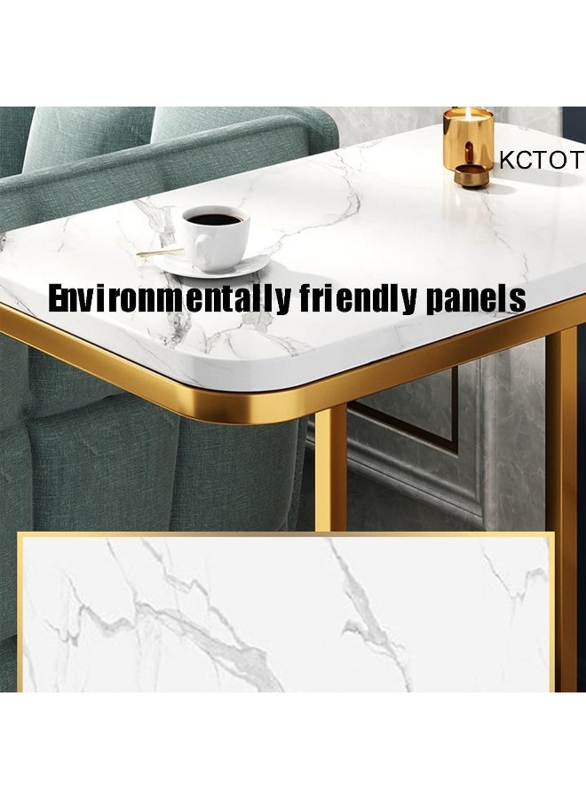 SUPAAR Sofa Side Table, Safe Rounded Corner Design, Living Room Side Cabinet, Double-layer Storage, Small Balcony Storage Table, Painted Steel Frame - Image 4