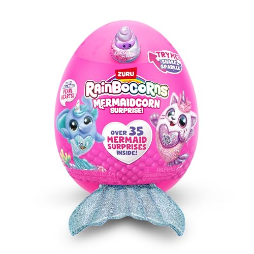 Rainbocorns Mermaidcorn (Bunny) by ZURU, Collectible Plush, Mermaid Surprises, Cuddle Plush Stuffed Animal, Surprise Egg, Stickers, Magic Sands & Bubble Mixture, for Girls 3+ Up - Image 2