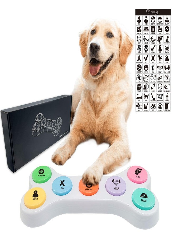RIBOSY Dog Buttons for Communication, 7 in 1 Dog Talking Button Set, Recordable Training Buzzers for Dogs with 50 Scene Stickers - Image 1