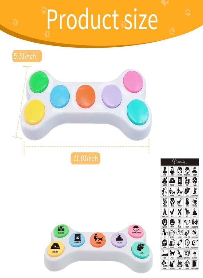 RIBOSY Dog Buttons for Communication, 7 in 1 Dog Talking Button Set, Recordable Training Buzzers for Dogs with 50 Scene Stickers - Image 2