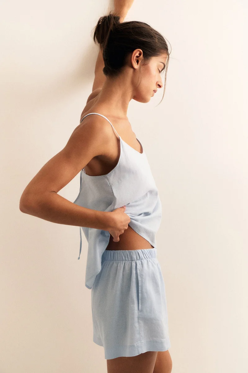 H&M Linen-blend strappy top