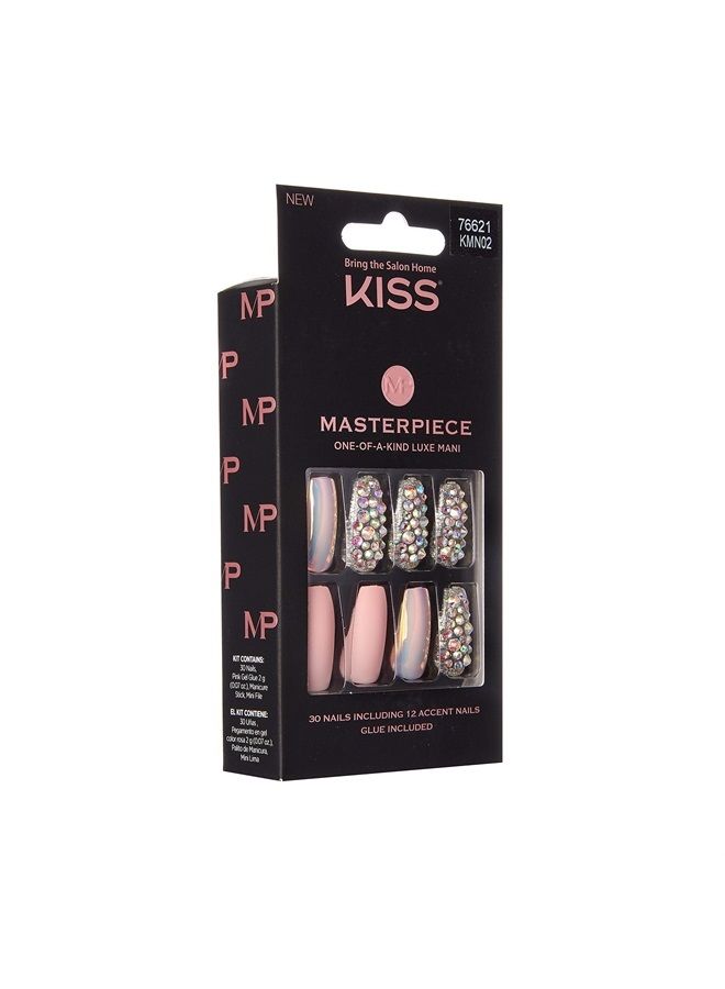 Kiss Masterpiece One-Of-A-Kind Luxe Mani Nails w/Glue (KMN02) - Image 1