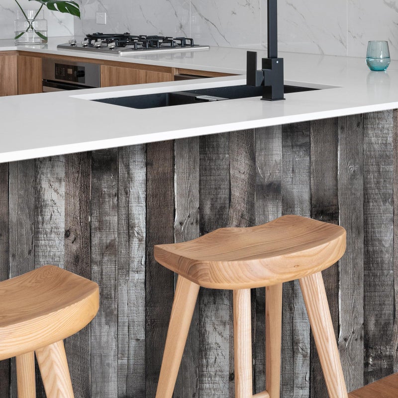 Yun-aeon Natural Wood-Dark Grey Wood Contact Paper Peel and Stick Wallpaper 17.3"x 80"Self Adhesive Removable Vintage Faux Wood Wall Paper Plank Shelf Home Decoration Kitchen Counter Cover Use - Image 5