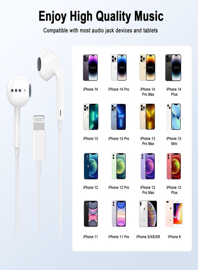 esbeecables [Apple MFi Certified] 2 Pack for iPhone Headphones Wired Earbuds/Earphones with Built-in Microphone & Volume Control HiFi Stereo Nosie Reduction Compatible for iPhone 14 13 12 11 Pro Max XS XR X 8 7 6 - Image 5
