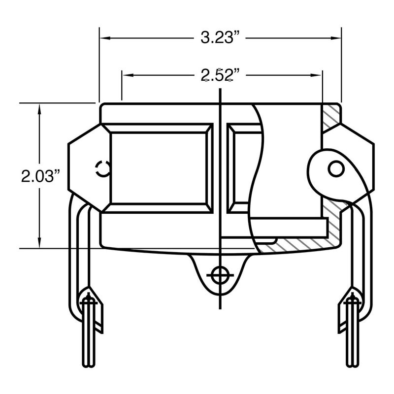 Gloxco Cam and Groove Fitting, Aluminum, Type DC, 2" Dust Cap (CAM-20-DC-AL) - Image 2