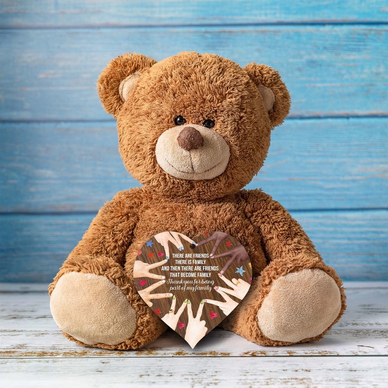 Stuff4 Best Friends Gifts  Friend Are Like Family  Friends Gifts for Women Light Wooden Heart Sign Plaque  Friend Gift  Handmade Decorative Accessories Hearts  Plaques with Quotes  Gift for Friend - Image 4