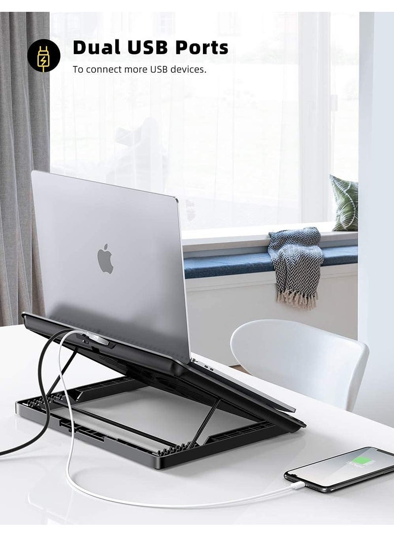 general Laptop Cooler, Laptop Cooling Pad : Portable Height Adjustable Laptop Cooling Fan Stand Holder Riser Compatible - Image 2