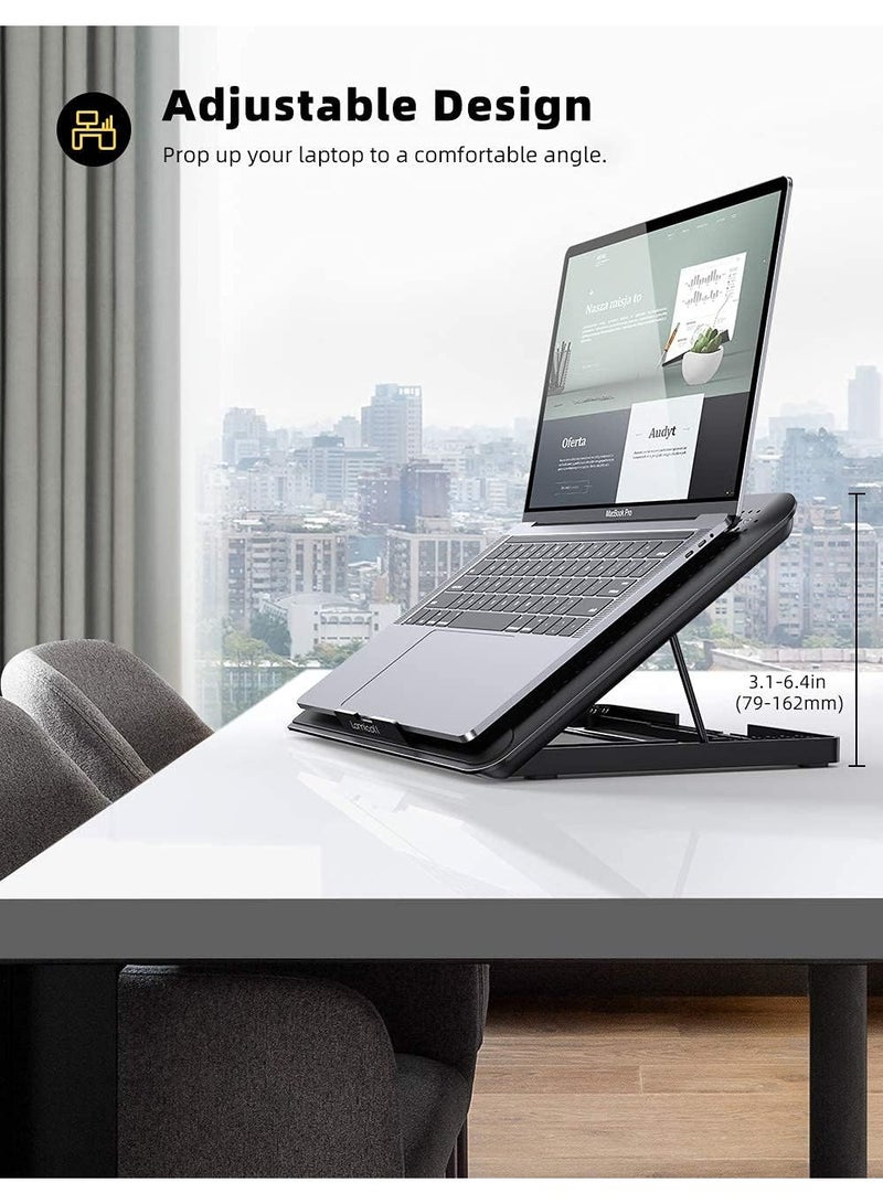 general Laptop Cooler, Laptop Cooling Pad : Portable Height Adjustable Laptop Cooling Fan Stand Holder Riser Compatible - Image 4