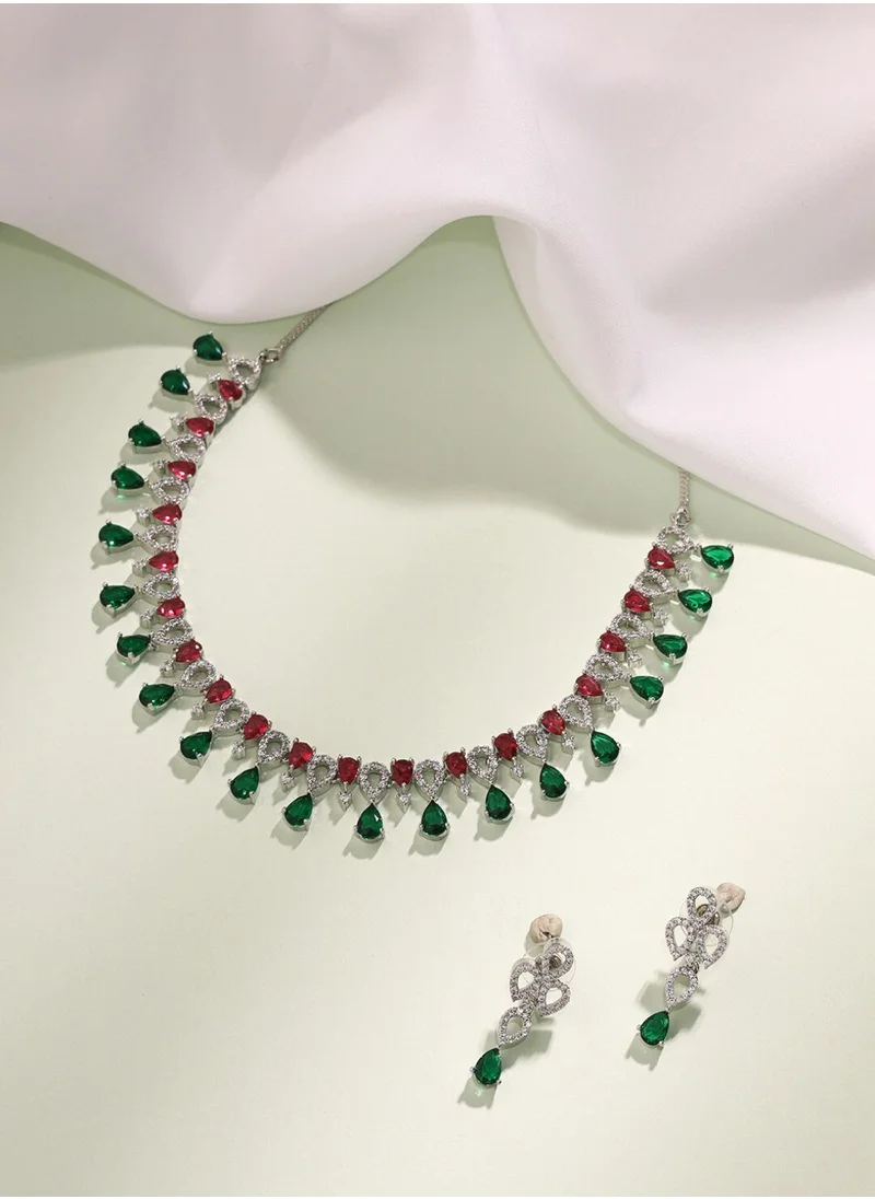 Priyaasi AD Stone-Studded Jewellery Set