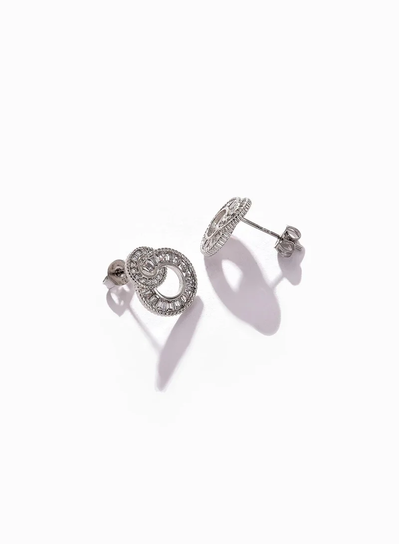 SOHI Designer Stone Circular Artificial Stud Earring Jewellery
