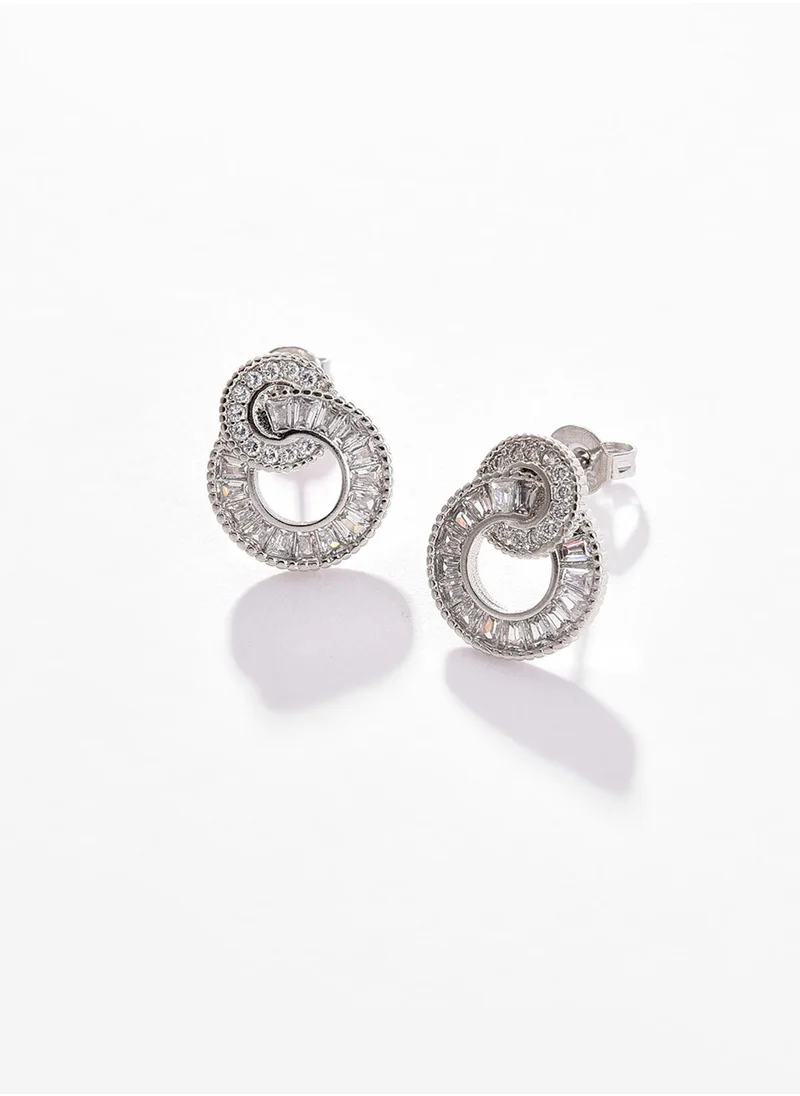 سوهي Designer Stone Circular Stud Earrings