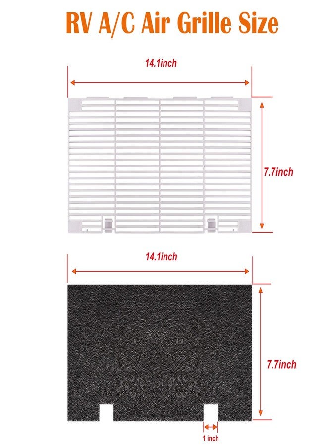 weideer RV A/C Ducted Air Grille for Dometic, Duo-Therm RV Air Conditioner Grille, RV Air Conditioner Cover with RV AC Filter Replacement for Dometic 3104928.019 Polar White 14.1" x 7.7" - Image 2